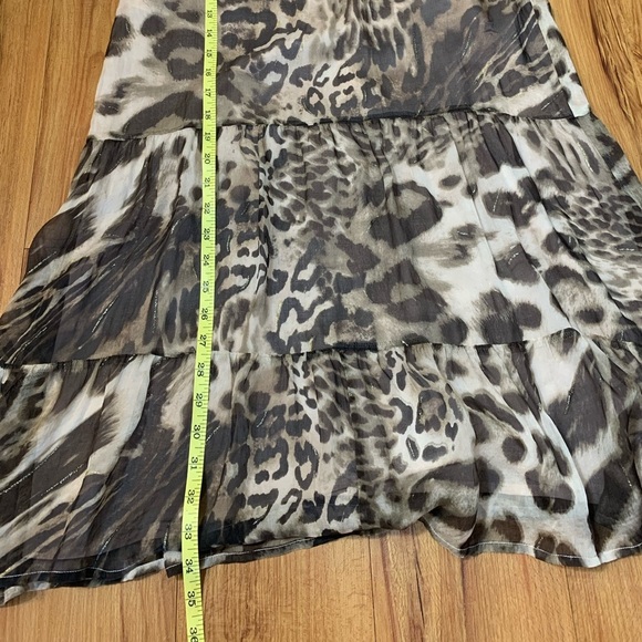 Alice + Olivia 100% Silk Animal Print Ruffle Mini Dress - Picture 11 of 12